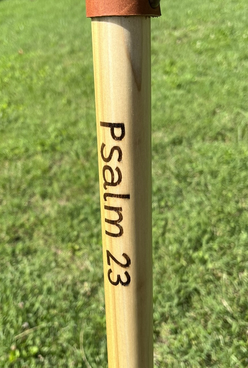 Psalm 23, Natural Earth Tones Poplar Wood Walking Stick, Hiking Staff, Bible Verse, Personalized Gift