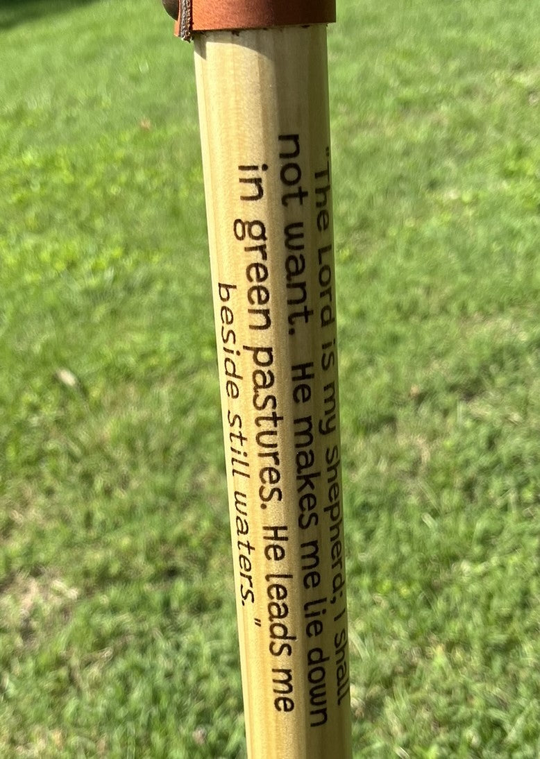 Psalm 23, Natural Earth Tones Poplar Wood Walking Stick, Hiking Staff, Bible Verse, Personalized Gift