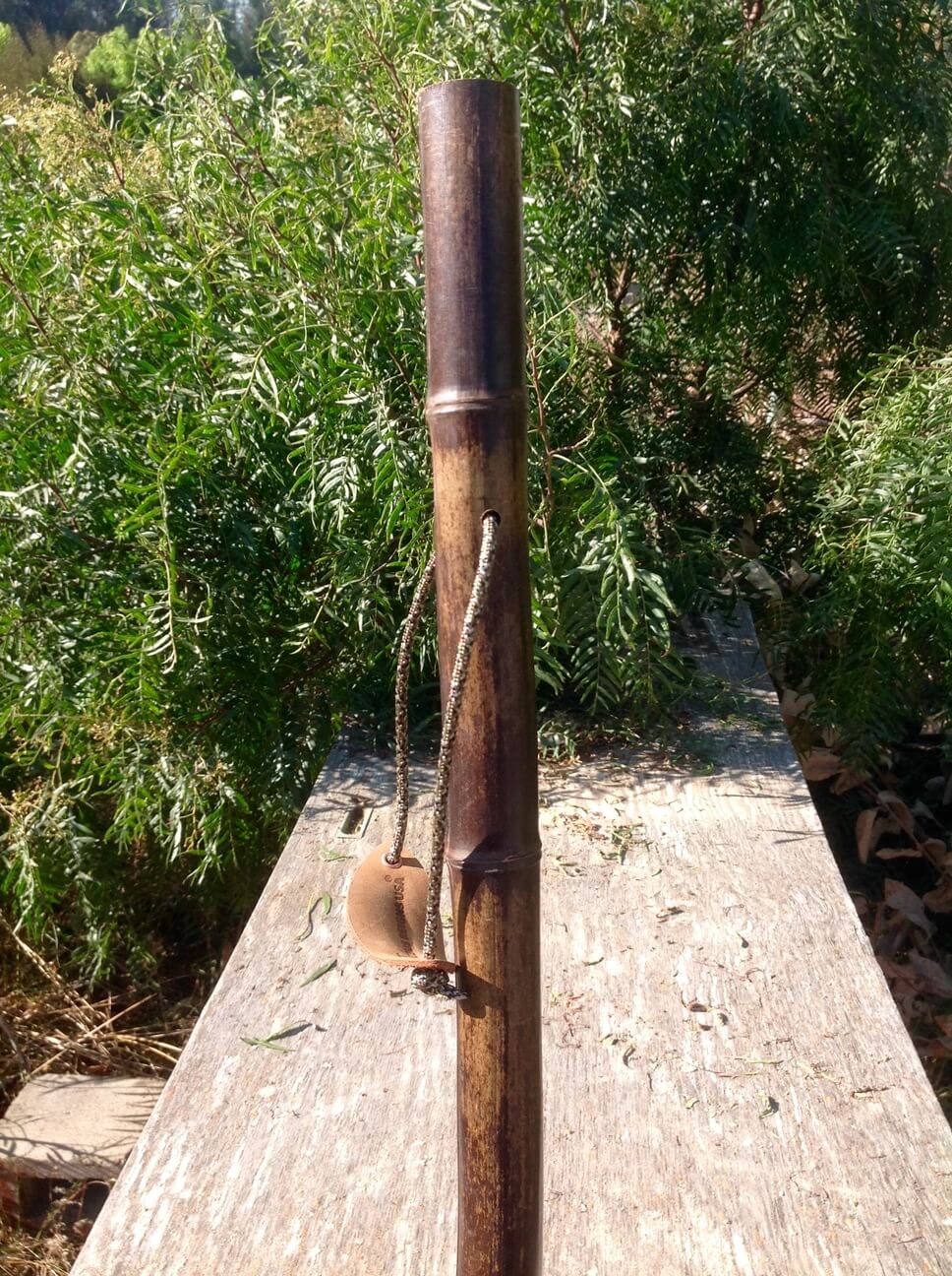 100% Vintage - Bamboo Wooden Walking Stick -  Hiking Staff Trekking Pole